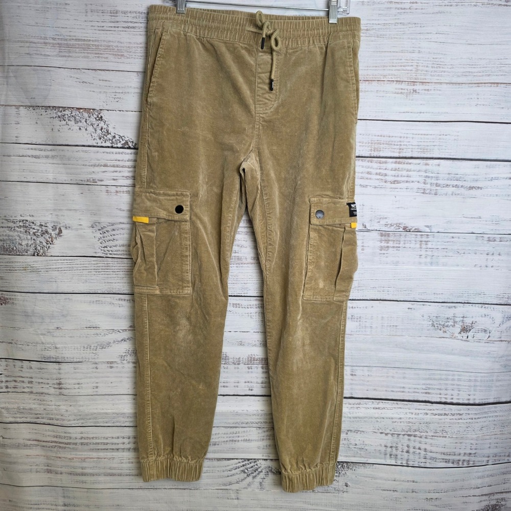 WeSC Slim Utility Corduroy Cargo Joggers Tan Khaki M414124T Mens Med Women Large